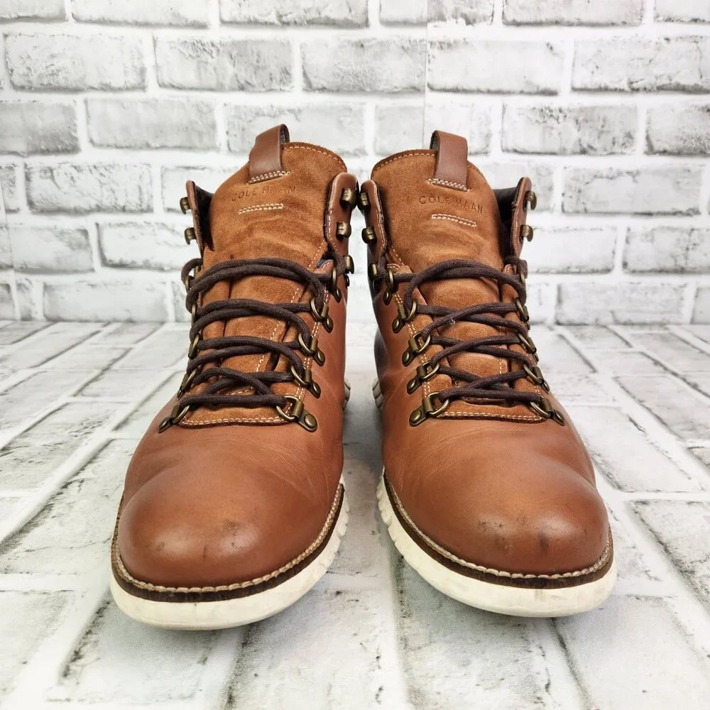 Cole Haan Zerogrand Men Size 11.5 M Brown Leather Classic Hiker Boots C25555